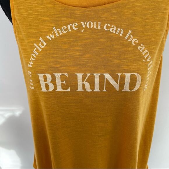 Torrid Classic Fit Tank Top Size 00 Golden Yellow Be Kind Lightweight Summer - Picture 6 of 7